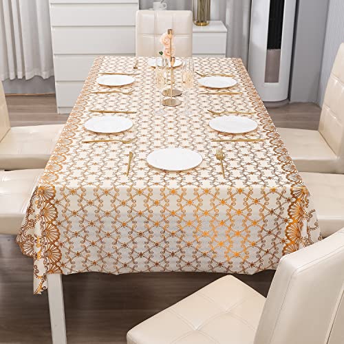 Image of HOKIPO PVC 6 Seater Dining Table Cover, 54x78 Inches (AR-4349-D2)(Polyvinyl Chloride (PVC), Rectangular, pack of 1)