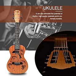 CAZARU Treble Ukulele Ukulele Hawaiian Guitar Sapele 4 String Wood Ukulele Instrument Débutant - Les Beatles, Paul McCartney, John Lennon, RIngo Starr, George Harrison CAZARU Treble Ukulele Ukulele Hawaiian Guitar Sapele 4 String Wood Ukulele Instrument Débutant – Image 2