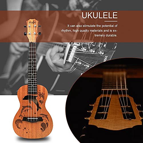 CAZARU Treble Ukulele Ukulele Hawaiian Guitar Sapele 4 String Wood Ukulele Instrument Débutant - Les Beatles, Paul McCartney, John Lennon, RIngo Starr, George Harrison CAZARU Treble Ukulele Ukulele Hawaiian Guitar Sapele 4 String Wood Ukulele Instrument Débutant – Image 3