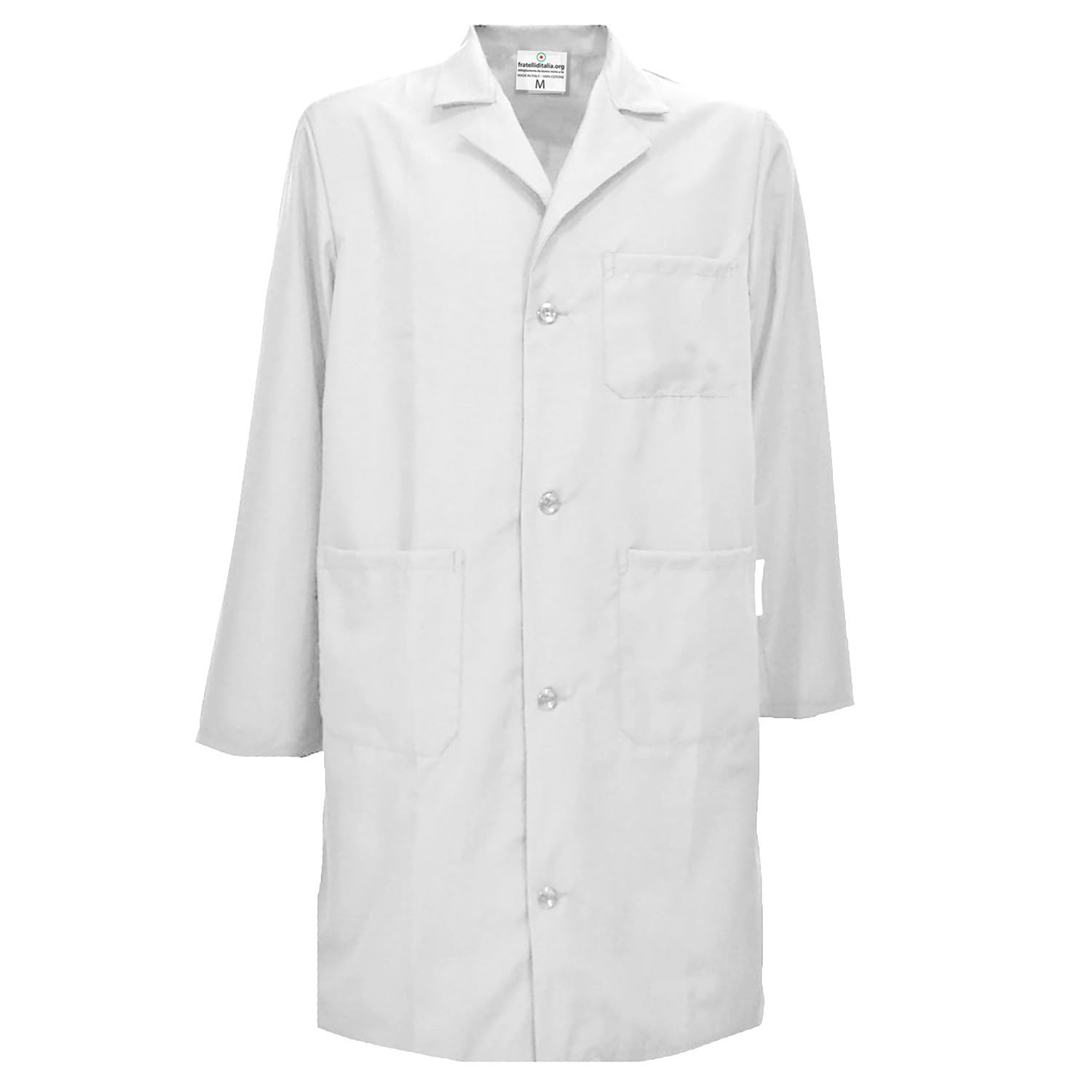 Camice Bianco da Laboratorio Uomo in Cotone sanforizzato Pettinato Made in Italy