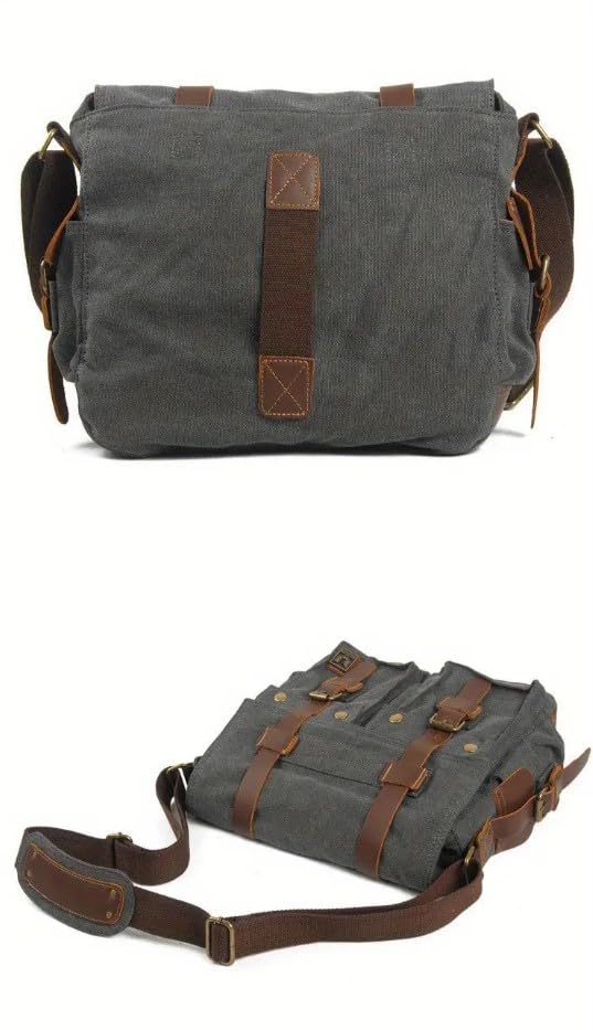 Vintage Canvas Messenger Bag with Straps Retro Style, Travling Bag, Casual Carryall, Vintage Canvas Bag2