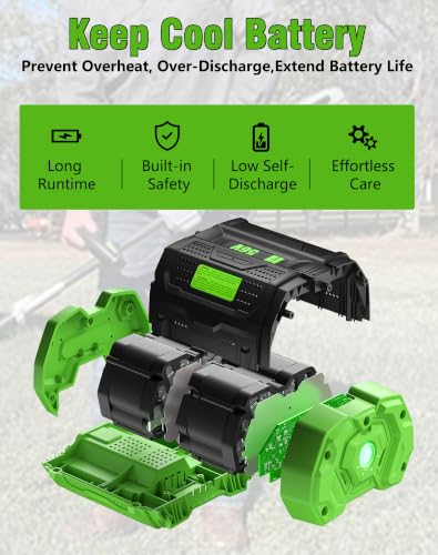 Image of 12.0Ah Battery Replacement for EGO 56V Battery BA2800T BA4200T 1Pack | Compatible with EGO 56 Volt Batteries BA1400T BA5600T BA7620T Power+ Tools
