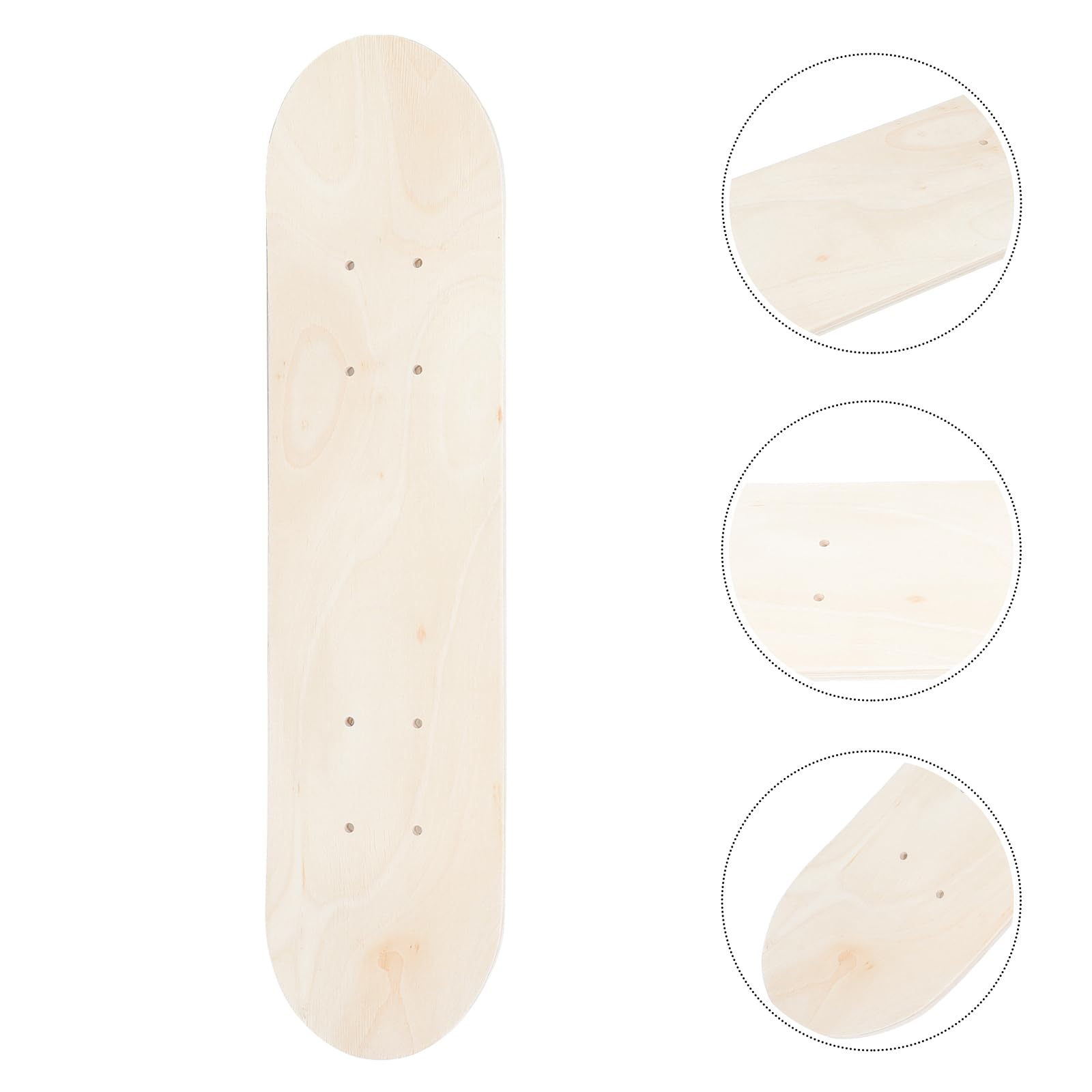 BESTonZON Tavola Da Skateboard Vuota - Skateboard Semplice A Doppia Coda In Legno Naturale - Tavola Da Skate In Legno Skateboard Fai Da Te Per Principianti Per Sostituzione E Pittura