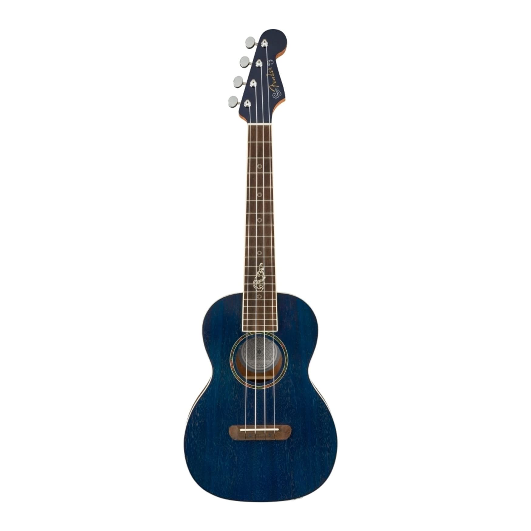 Fender Dhani Harrison - Ukulele tenore, blu zaffiro, con custodia