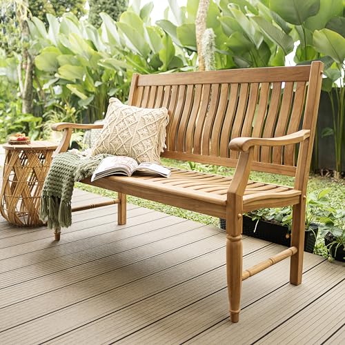 Cambridge Casual Texas 4-Foot Teak Wood Outdoor Garden Bench for Patio Furniture, Weather-Resistant, Stylish and Durable Seating for Porch, Deck, Lawn, Backyard, and Outdoor Spaces Cambridge Casual Texas 4-Foot Teak Wood Outdoor Garden Bench for Patio Furniture, Weather-Resistant, Stylish and Durable Seating for Porch, Deck, Lawn, Backyard, and Outdoor Spaces