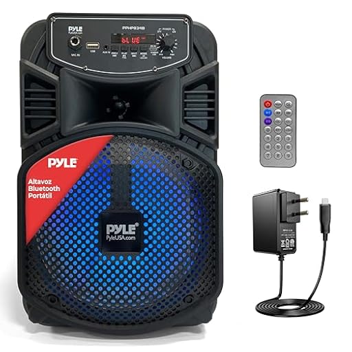 Pyle Sistema de Altavoces, PA, 300W, Bluetooth, portatil, Recargable, Exteriores, subwoofer de 8”, Tweeter de 1”, función de grabación, micrófono, Luces de Fiesta, Radio USB/SD, Color Negro | Ya disponible en tu tienda friki favorita! En mundofriki.es!