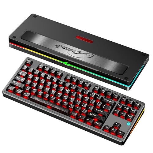 Image of PMOKEY Aurora 80 CNC Full Aluminum Wireless Mechanical Keyboard with VIA /QMK, 8000mah Battery, Phantom Linear Switch, Tri-Mode Gaming Keyboard Hot Swappable RGB Backlit for Windows /Mac /PC (Pro Grey)