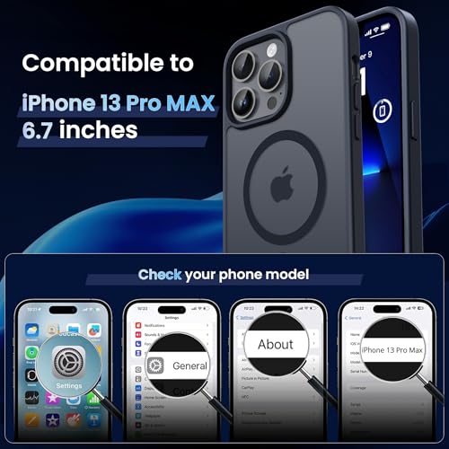 Image of CACOE Magnetic Case for iPhone 13 Pro Max 6.7 inch, Matte Black