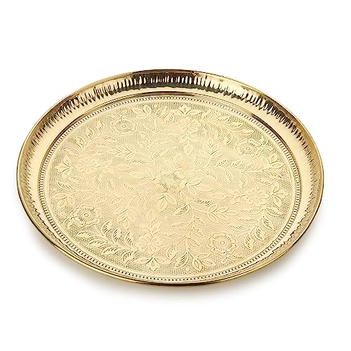 Best Puja Thali Sets: Stainless Steel vs Brass 53 Handmade Pure Brass Puja Thali with Flower Embossed Design (Gold,...