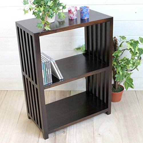 Amazon｜格子ウッドラック S ダークブラウン H62cm (OT-77)｜オープン