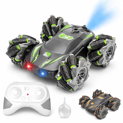 Image of 4WD Remote Control Drift Stunt Car - All-Terrain RC Vehicle with 360 Rotating Dual-Sided Climbing, High-Speed Tumbling,Smoke Effect,Rechargeable for Kids & Adults