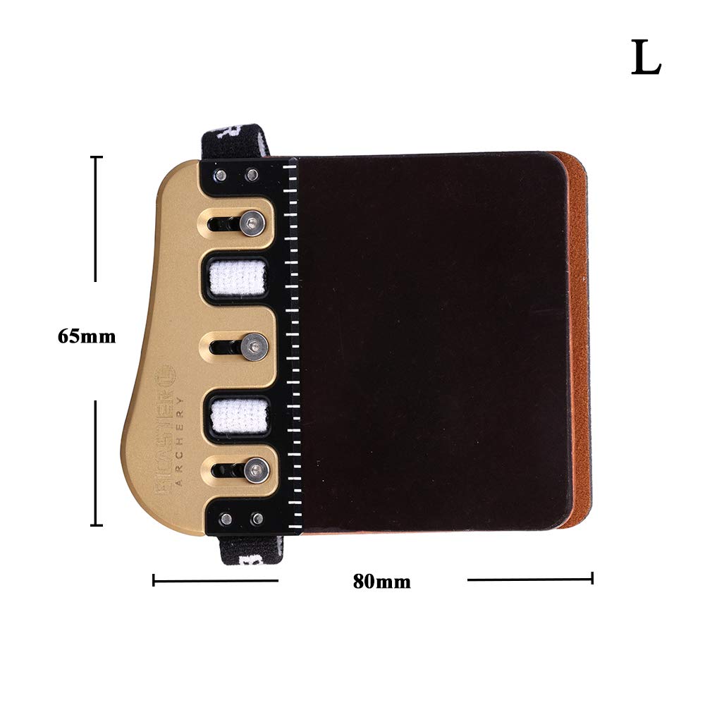 BICASTER Barebow Pattes de doigts Horween Cordoue en cuir + protège-doigts en laiton Main gauche