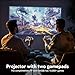 Olycism Mini Projektor 4K 1080P mit 2 Gaming-Controllern und mehr als 10000 Spielen Portable Projector Mini Android 12 Bluetooth 5.2 WiFi 6 Auto Keystone Mini Projektor für Handy Laptop
