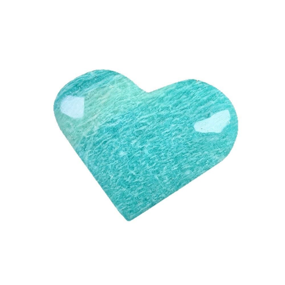 HUFFA Natural Crystal Amazonite Heart Carving Raw Stone Reiki Healing Gift