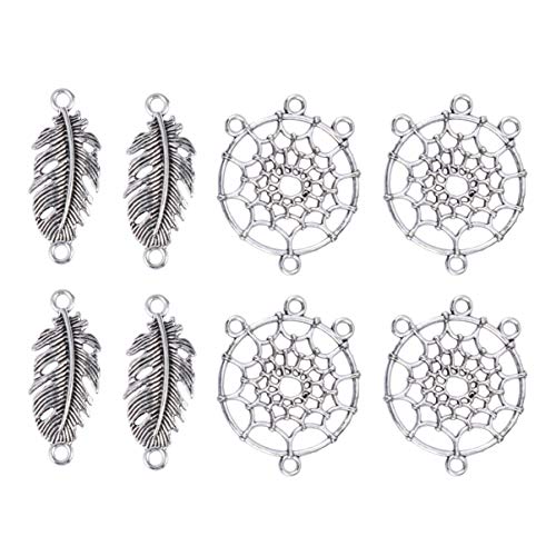 Berloques de penas pequenas saudáveis vintage apanhador de sonhos pingente vintage liga charms para