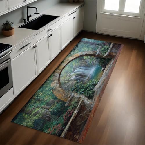 3D Waschbarer Küchenläufer 60x180 cm rutschfest...