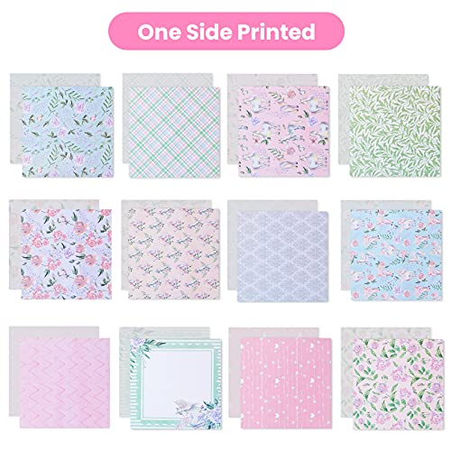 Yarumi Floral Scrapbook Paper Collection | With You | Wedding Album Themed Scrapbooking Paper Pad 6"×6" Single-Sided Patterned Paper Pack Pink Cardstock For Cardmaking/Crafts/Embellishment-24 Pages #TOP4