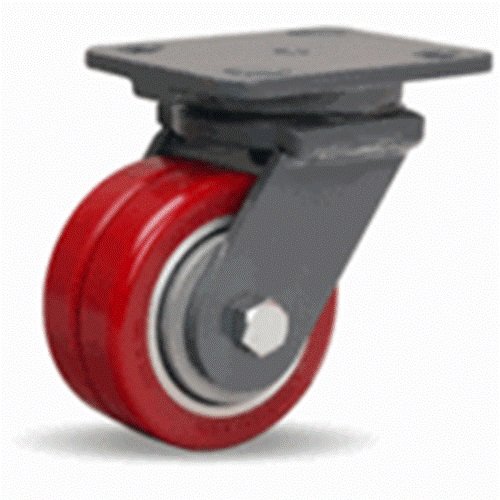 4" x 2" Hamilton (S-WH-4SWF) Poly Dual Wheel Swivel Plate Caster, 800 lbs Capacity