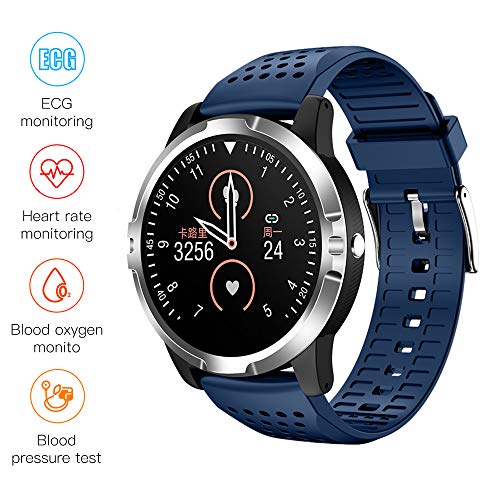 Health Smart Watch Wasserdichtes Sportarmband, HD-Farb-Touchscreen, Mit EKG-Blutsauerstoff-Blutdruck-Herzfrequenz-Schlafüberwachung,H