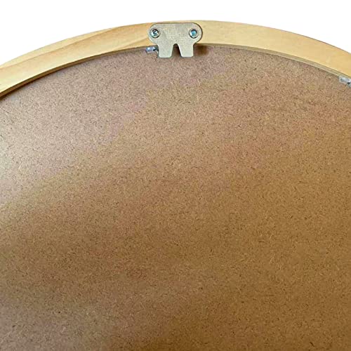 Jiyuerltd Round Mirrors 24Inch Wall Mirrors Decorative Wood Frame Morden Mirrors For Bathroom Entryways Living Rooms And More. (Natural Wood) #TOP7