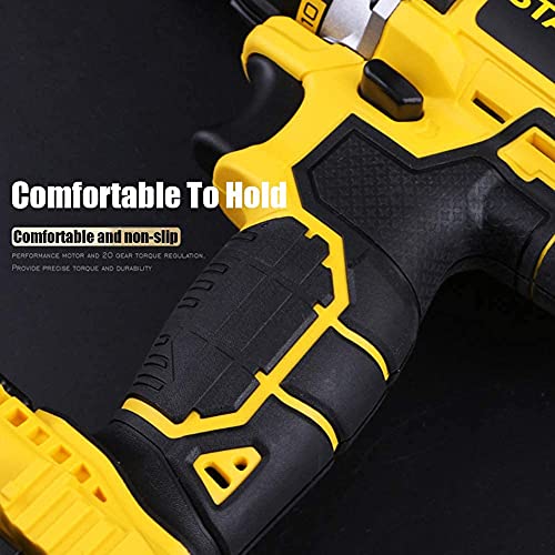 QHYXT Akku-Bohrschrauber, Elektroschrauber, 18 V Akku-Schrauber, Multifunktions-Schlagbohrmaschine, 2,0 Ah, Lithium-Ionen-Akkus, selbstspannendes Metallfutter, 13 mm, 2 Geschwindigkeiten, 23 + 1, – Bild 4