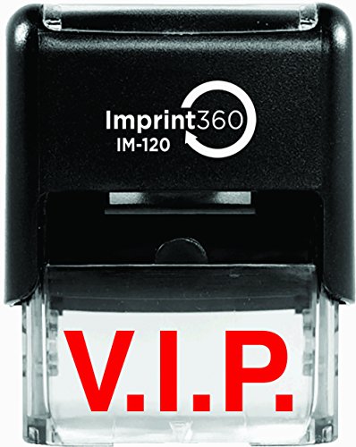 AS-IMP1067 - V.I.P., Heavy Duty Commerical Quality Self-Inking Rubber Stamp, Red Ink, 9/16" x 1-1/2" Impression Size, Laser Engraved for Clean, Precise Imprints image 3