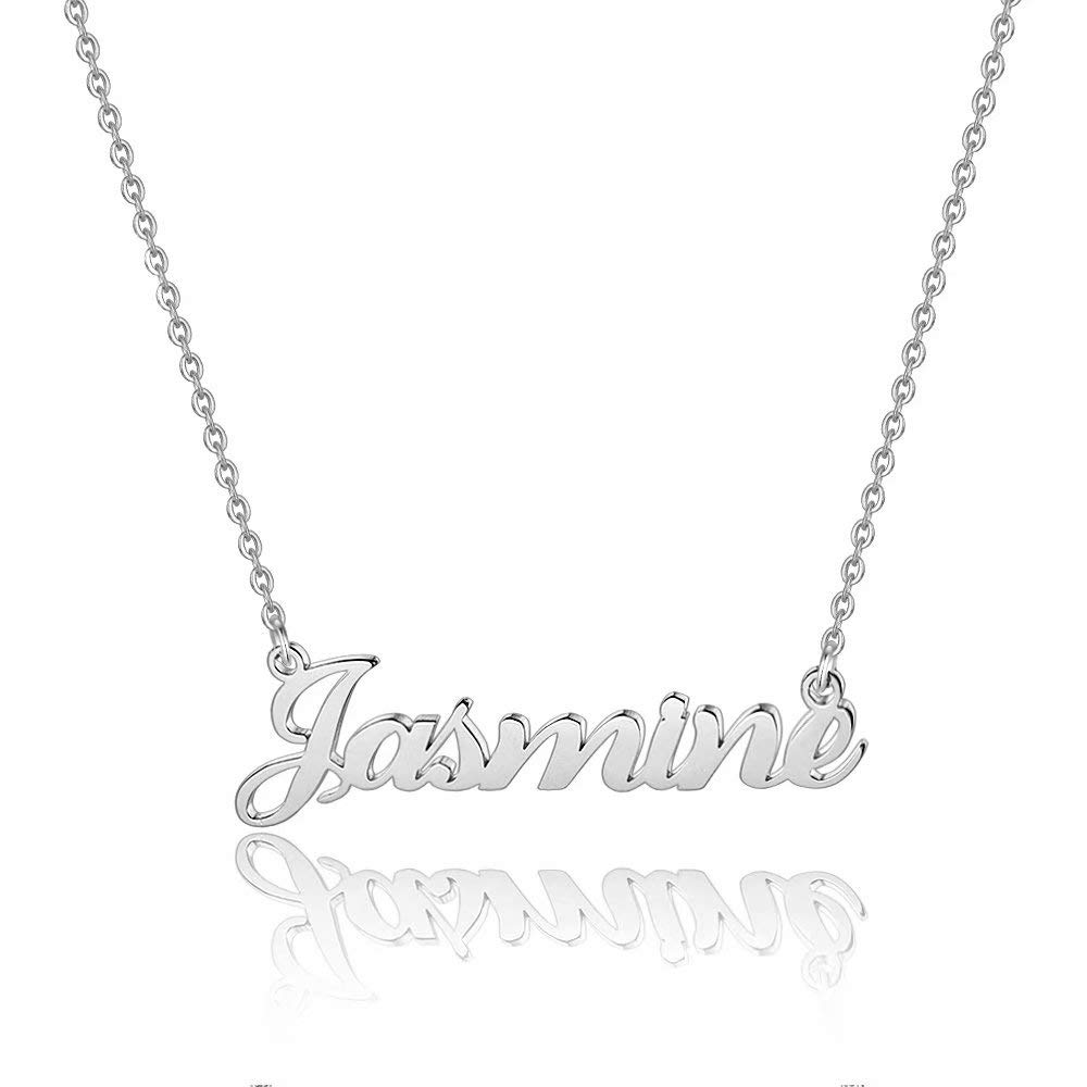 Hidepoo Custom Name Necklace Personalized – Stainless Steel Customized Name Pendant Necklace,Dainty Letter Name Necklace Chain Custom Personalized Jewelry Gifts for Women Girls