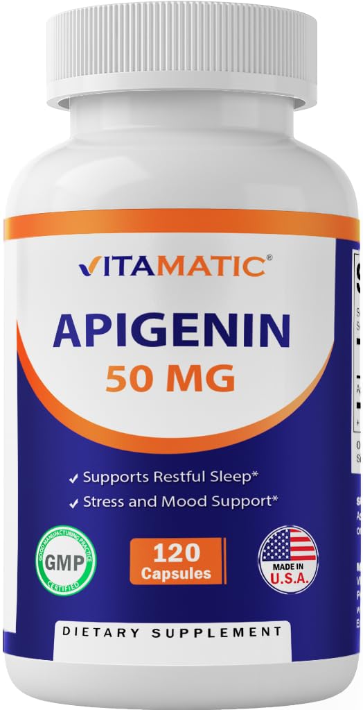 Vitamatic Apigenin 50mg - Sleep Support - 120 Vegetarian Capsules