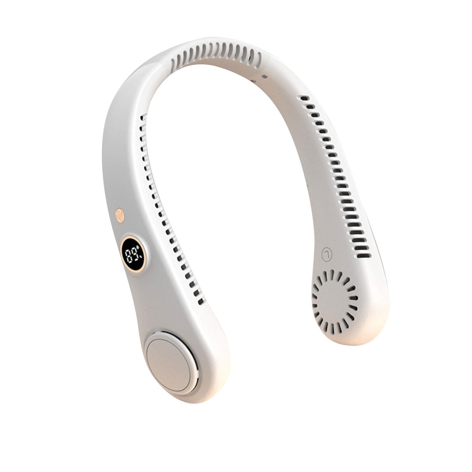 Onyxtron Mini Fan, USB Fan with Battery, Super Quiet 360° Adjustable Portable Neckband Fan, 3 Speeds Strong Wind, No Fan Wheel Neckband Fan for Sports Office Home Outdoor Travel