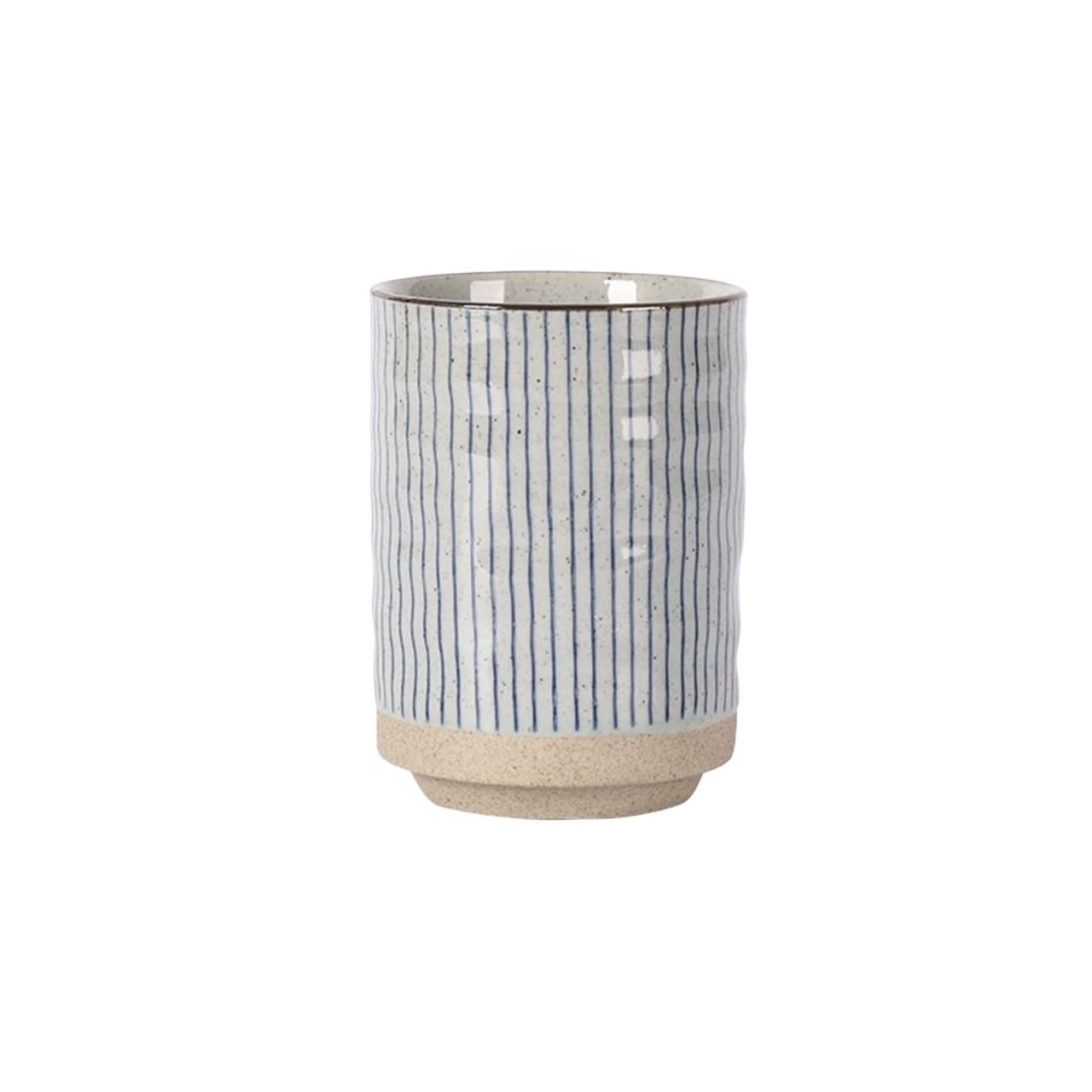 HLHLOP777 Coffee Mugs Large-capacity Ceramic Blue Striped Mug with Retro Latte Art Heightened Design Coffee Cup