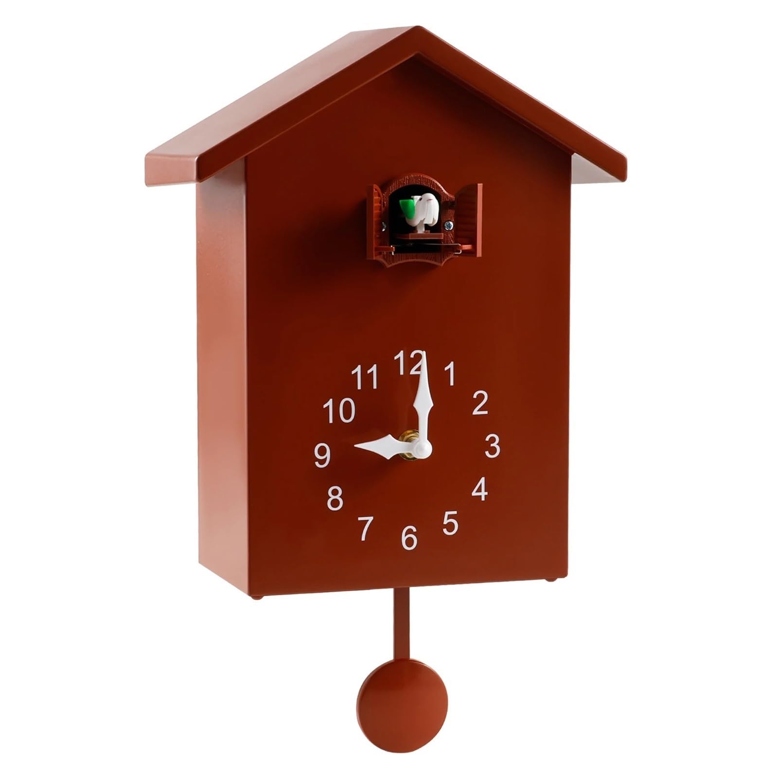 GOXQIT Creative Cuckoo Clocks Wall Clock Home Silent Living Room Decoration With Bird Tweeting Sound Hanging For Living Room(Orange)