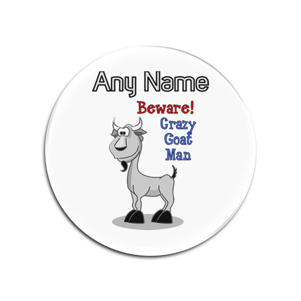 UniGift - Sottobicchiere in vetro con scritta in lingua inglese Crazy Goat Man, personalizzabile con qualsiasi nome e messaggio unico – Zoo Silly Cute Funny Novelty Wild Lover Farm Sheep Lamb