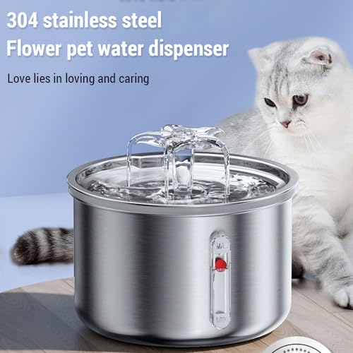 Fuente de agua para gato de acero inoxidable 2L miniatura 7