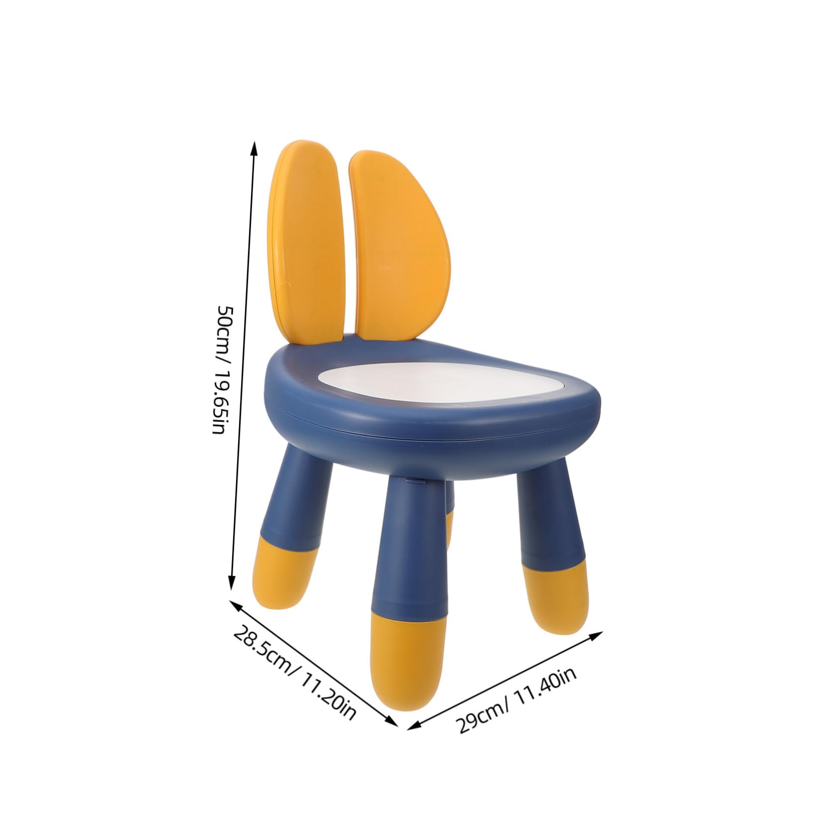 jojofuny Plastic Stool for Kids Children's Chair Set Backrest Kids Chair Cartoon Design Portable Step Stool