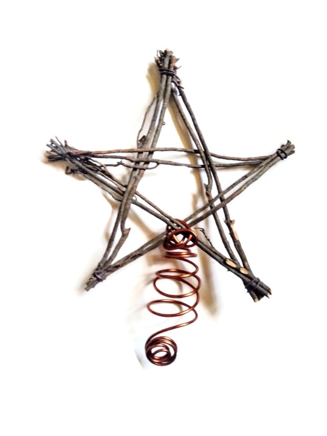 Rustic Twig Christmas Tree Star Mini Topper