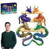 4 Pack 24 Inch Large 3D Printed Dragon Toy Set, Fully Articulated Chinese Dragon Figure with Gift Box - Imaginative Play, Collectible Figurine & Home Desk Decor, Unique Birthday Gift for Kids & Adults