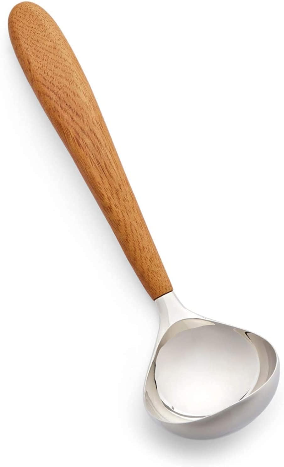 Nambe Curvo Stainless Steel and Acacia 12.5 x 3 inch Wood Ladle by Nambe