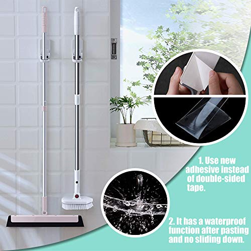 image for YEFU Mop and Broom Holder Wall Mount-4 PCS, C-Shape Self Adhesive Anti