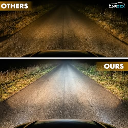 Image of Carzex 3 Inch 80W Universal App Controlled LED Projector Fog Lamp Dual Laser Tri Color Fog Light High /Low Beam 12V (White /Yellow, 4300K)