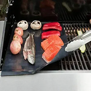 ELECTROPRIME 1 pc 44X33CM Family Party Non Stick Teflon BBQ Liners Oven Grill Foil Barbe X4L3