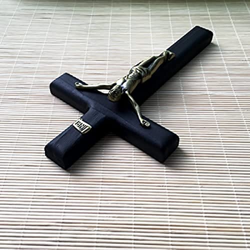Cruz tallada en madera colgante de pared AMUCK regalo religioso estatua de Cristo 4