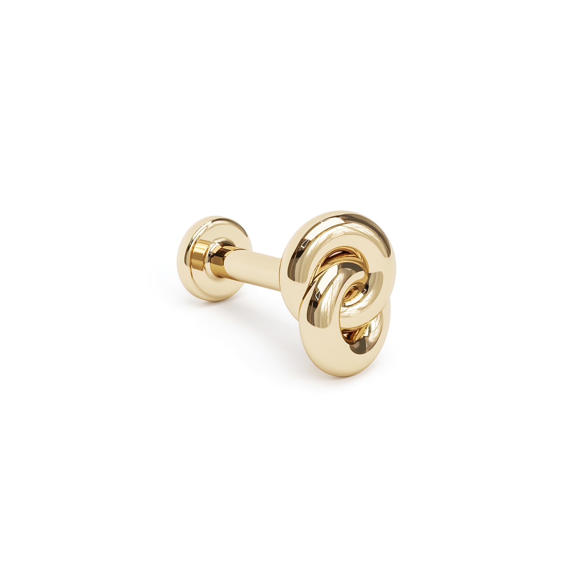 Umanative Design 14K Gold Infinity Knot Stud (Single), 16G Tiny Stud Earring, Internally Threaded Labret Cartilage, Tragus, Helix, Conch Piercing