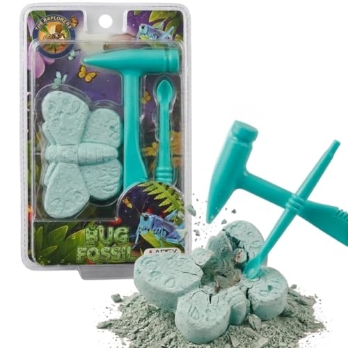 Image of Apex Bug Fossil Dig Kit for Kids 5+ | Butterfly Fossil Excavation Toy with Hammer & Chisel | STEM Archaeology Discovery Learning Kit | Educational Science Gift