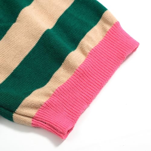 Men's Retro Stripes Knitted Polo Shirt, 1960s Mod Style Vintage Polo Cotton Shirt with Button4