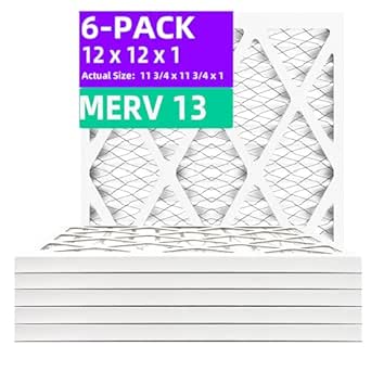6-Pack MERV 13 Furnace Air Filters 12x12x1 - MPR 1900 & FPR 10 Rated
