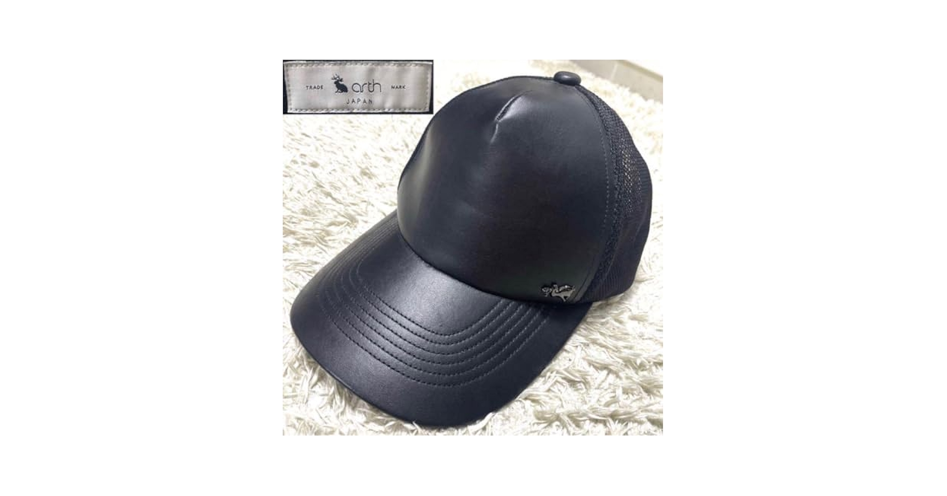 arth 栗原 アース 蛇革 ハンチング キャップ 帽子 黒 ブラック arth 栗原 アース 蛇革 ハンチング キャップ 帽子 黒 ブラック