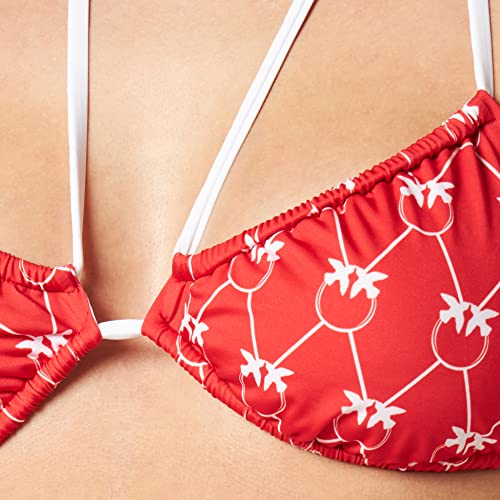 PINKO Damskie bikini Brughiera Top Tecno Jer, Rz1_czerwony/biały, XS