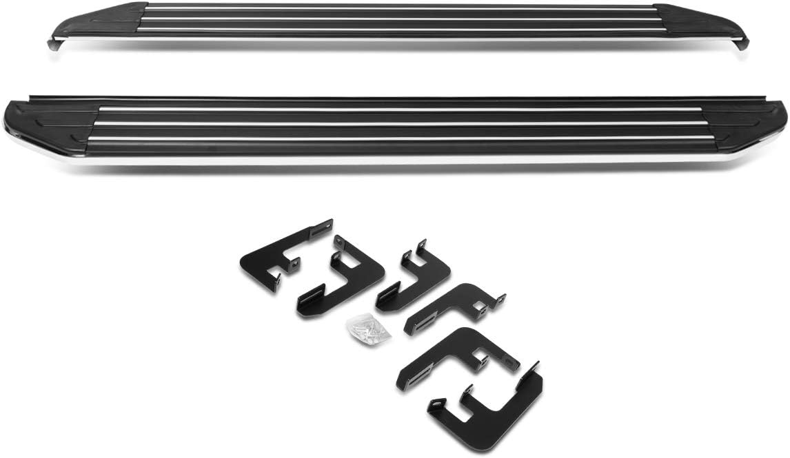 DNA Motoring RNB-824 2Pcs Aluminum Side Step Bar Running Boards Replacement 5.5 Inches Wide,Metallic / Black