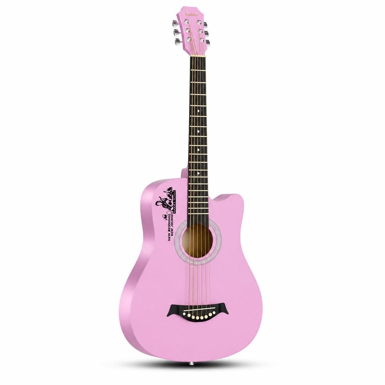Acustica in Legno per Principianti, Set Completo con Accordatore, Capotasto e Accessori Didattici, Rosa