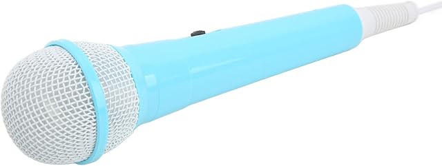 Elprico Kids Wired Microphone, Children Singing Microphone 3.5mm Plug Low Distortion, Portable Music Toy Children Singing Mic for Karaoke Family Party (Blue)